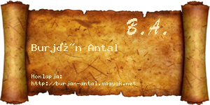 Burján Antal névjegykártya