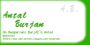 antal burjan business card